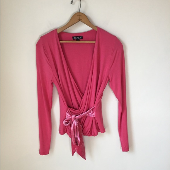 J. Crew Formknit Long Sleeve Wrap Top - Picture 1 of 6